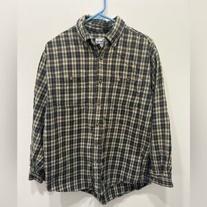 Carhartt Shirt Mens L Rugged Flex Relaxed Midweight Flannel Long Sleeve Green
